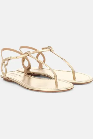 Aquazzura Almost Bare metallic leather sandals