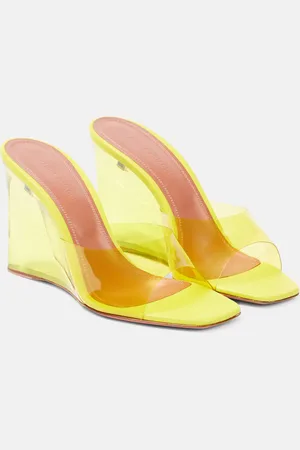 Amina Muaddi Lupita PVC wedge mules