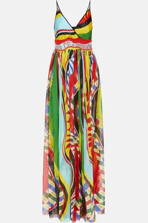 Dolce & Gabbana Carretto silk maxi dress
