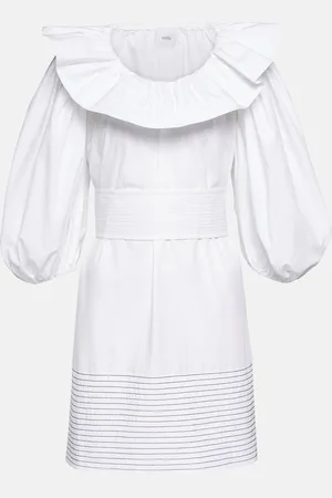 Patou Puff-sleeve cotton minidress