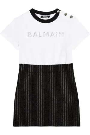 Balmain Logo striped dress