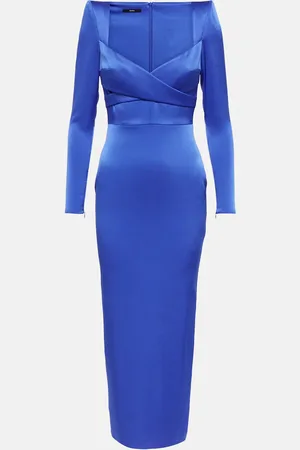 ALEX PERRY Sweetheart satin midi dress