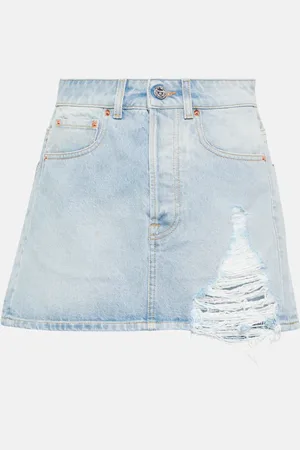 Vetements Distressed denim miniskirt