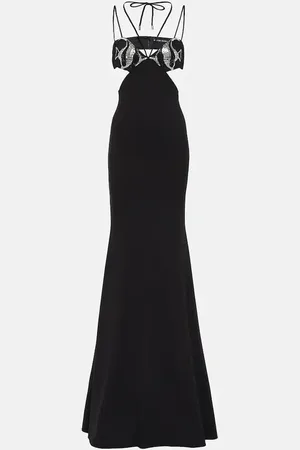 DAVID KOMA Embroidered cutout gown