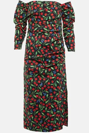Carolina Herrera Off-shoulder cotton-blend midi dress
