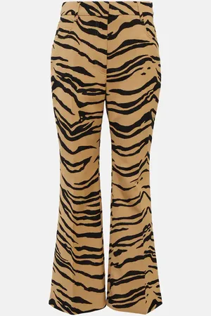 Stella McCartney Tiger-print wool-blend flared pants