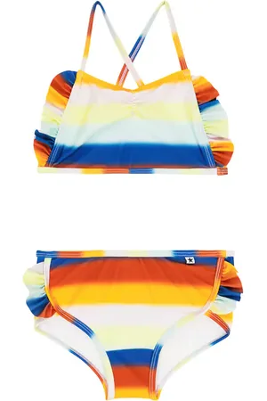 Molo Nanda ruffle-trimmed striped bikini