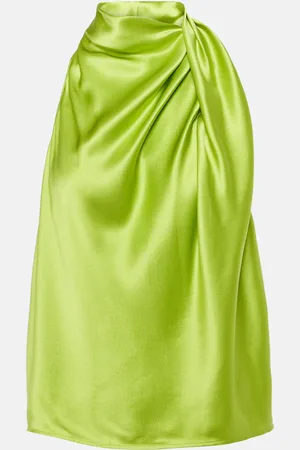 The Sei Draped high-neck silk satin top