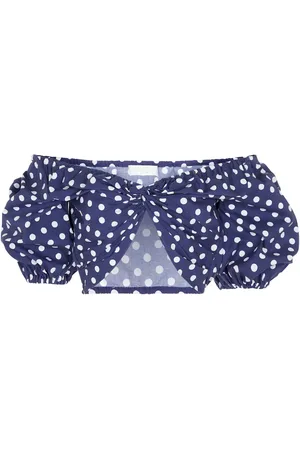 Caroline Constas Rhys polka-dot crop top