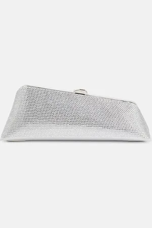 The Attico Long Night embellished leather clutch