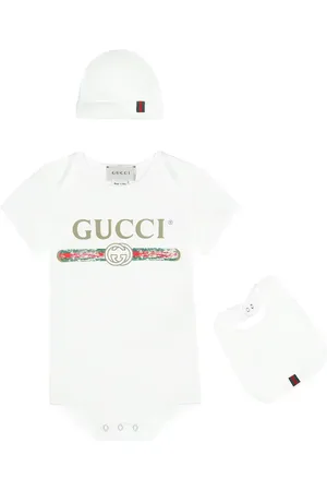 Gucci Cotton bodysuit, bib and hat set