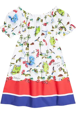 PATACHOU Printed striped cotton dress