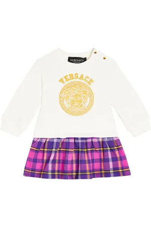 VERSACE Baby logo cotton jersey dress