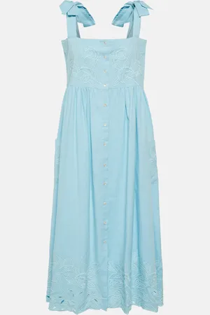 Juliet Dunn Embroidered cotton midi dress