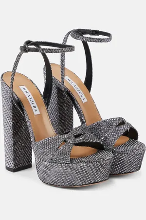 Aquazzura Sinner 140 metallic platform sandals