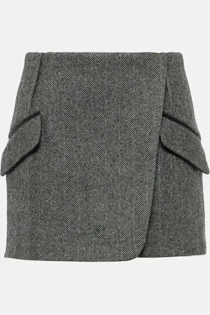 Simkhai Payton checked wool-blend miniskirt