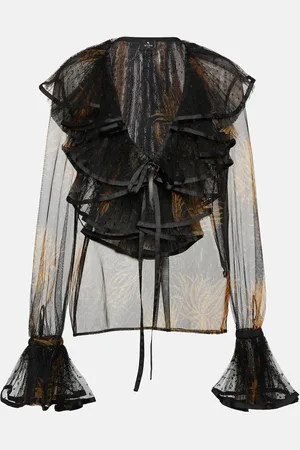 Etro Ruffle-trimmed printed blouse