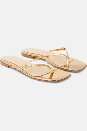Gianvito Rossi Mirrored leather thong sandals