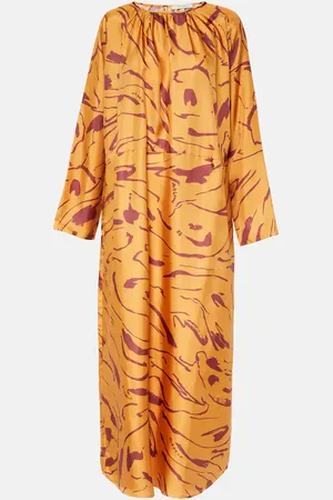 ASCENO Valencia printed silk maxi dress