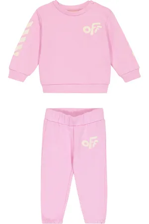 OFF-WHITE Baby logo cotton sweatshirt and sweatpants set