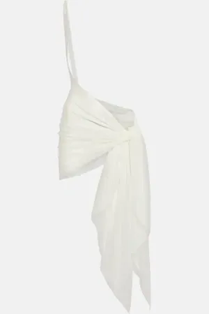 MUGLER Draped jersey beach cover-up