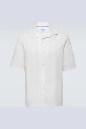 Brunello Cucinelli Striped cotton Panama shirt