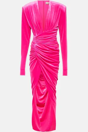 ALEXANDRE VAUTHIER Velvet draped midi dress