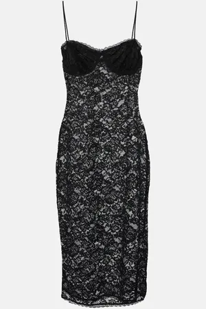 Oseree OsÃ©ree O-Lover floral lace midi dress