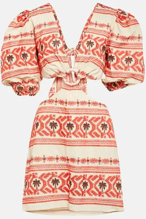 JOHANNA ORTIZ Cutout printed cotton minidress