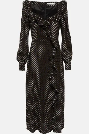 Alessandra Rich Polka-dotted silk midi dress