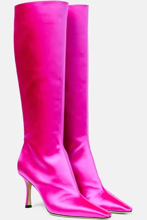 Jimmy Choo Agathe 85 satin knee-high boots