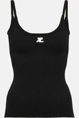 Courrèges CourrÃ¨ges Logo ribbed-knit tank top