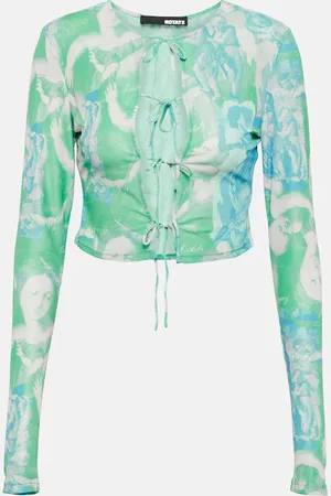ROTATE Printed mesh crop top