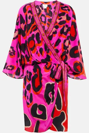 Camilla Giraffe-print silk wrap dress
