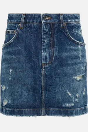 Dolce & Gabbana Distressed denim miniskirt