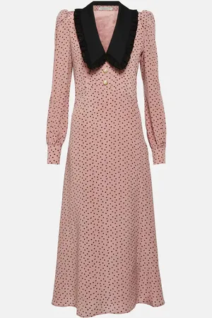 Alessandra Rich Printed silk midi dress