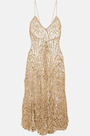 ANNA KOSTUROVA Halterneck crochet midi dress