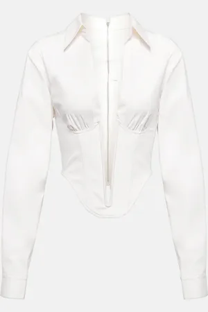 DION LEE Corset cotton-blend top