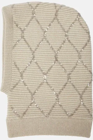 Brunello Cucinelli Sequined cashmere hood