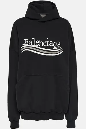 Balenciaga Printed cotton jersey hoodie