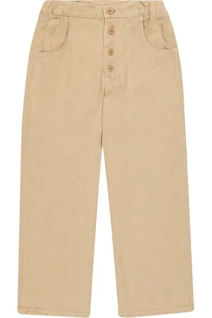Caramel Erodium straight linen pants
