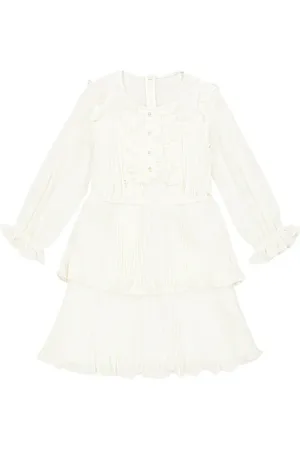 Self-Portrait Pleated chiffon dress