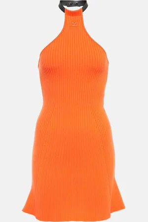 Courrèges CourrÃ¨ges Ribbed-knit halterneck minidress