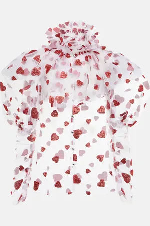 RODARTE Glittered tulle blouse