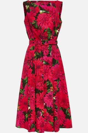 Oscar de la Renta Cotton-blend midi dress