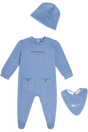 Balmain Baby cotton onesie, beanie and bib set