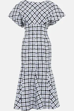 Carolina Herrera Houndstooth tweed midi dress