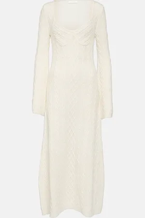 Chloé ChloÃ© Cable-knit wool and cashmere midi dress