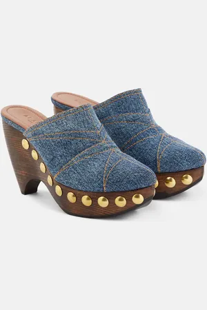 Alaïa AlaÃ¯a Le Sabot denim mules