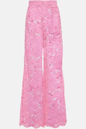Dolce & Gabbana High-rise lace wide-leg pants